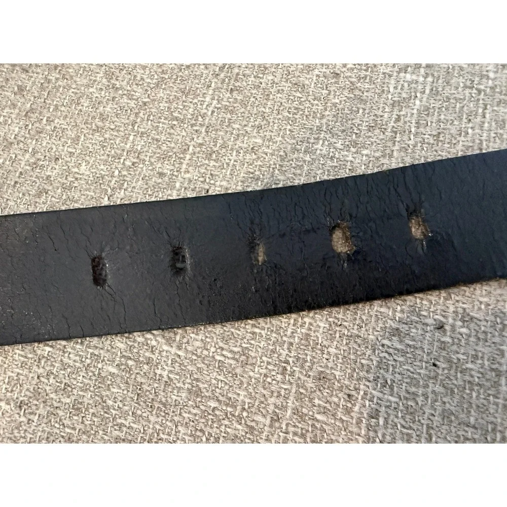 Vintage Diesel Black Brown Italian Leather Belt Mens Belt Size 32 CM 80 2 Inch P